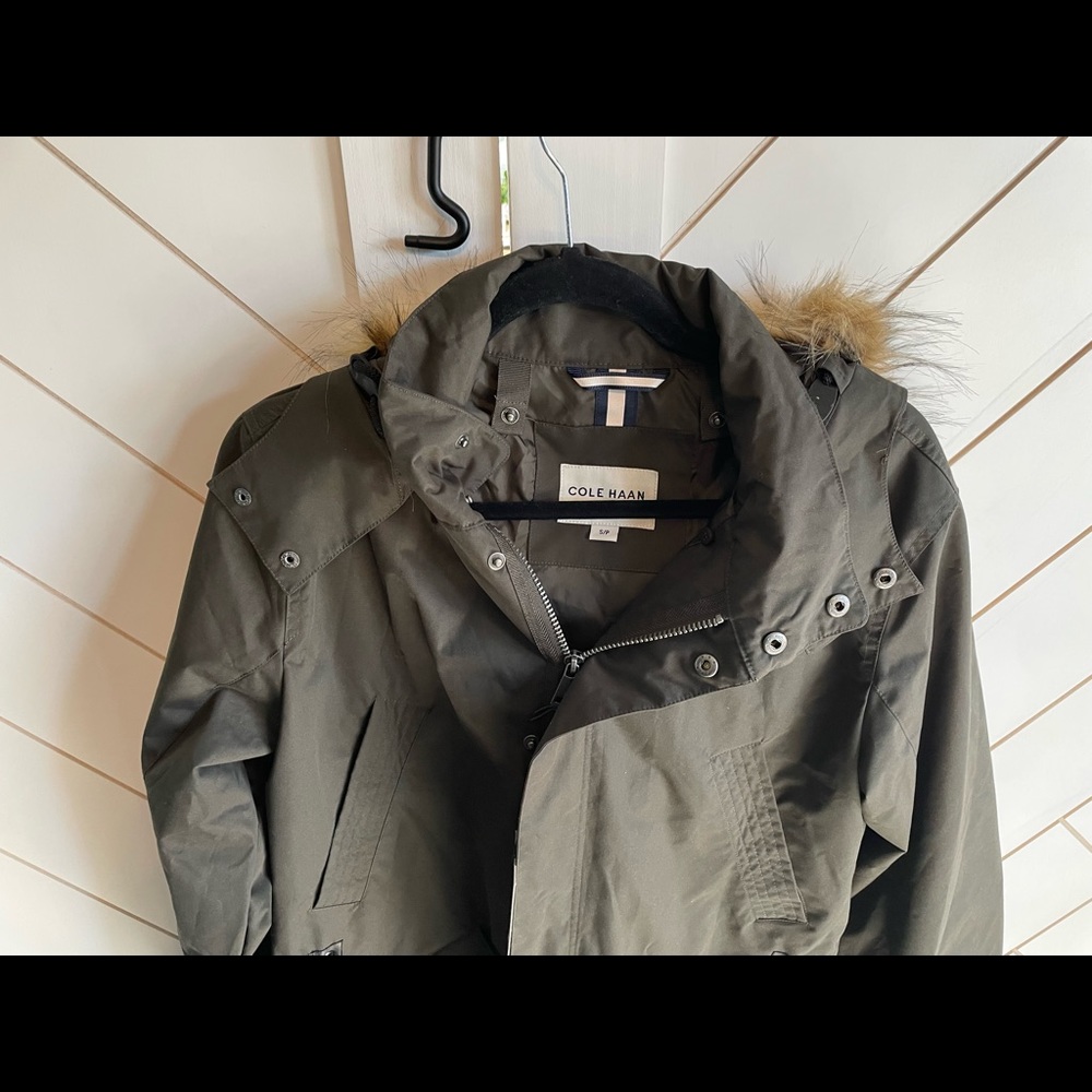 Cole Haan Faux Fur Hooded Convertible Jacket - Picture 2 of 4
